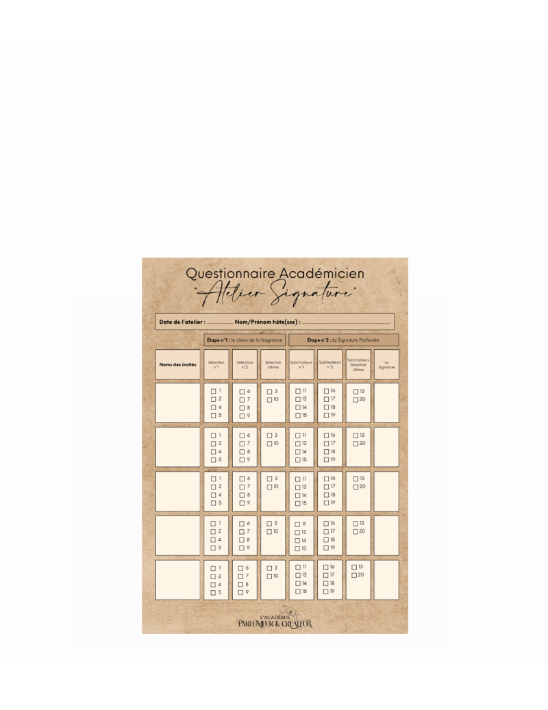 Lot de 10 Questionnaire...